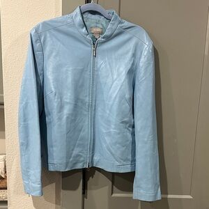 Light Blue PLeather Jacket